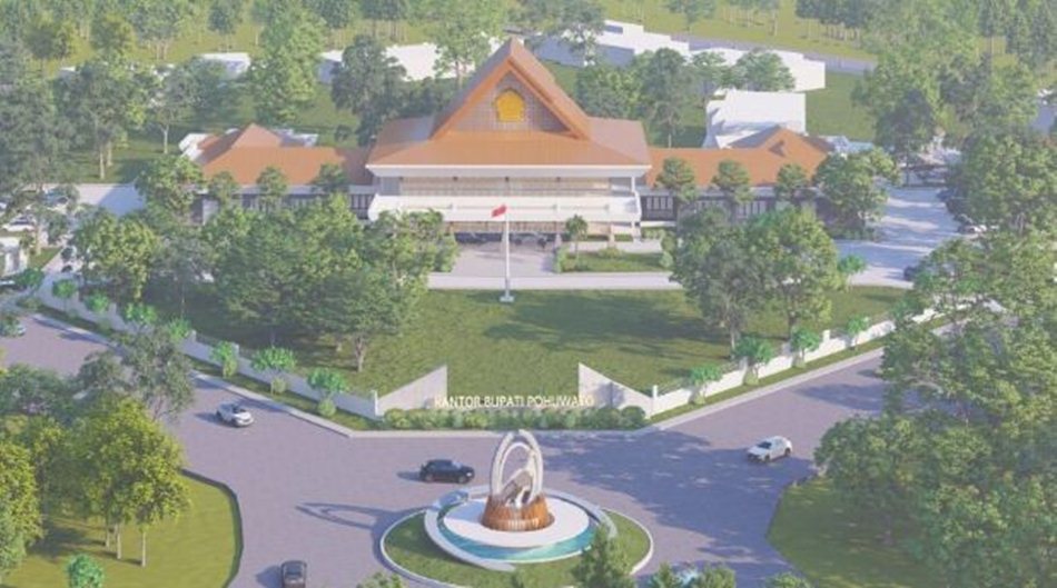 Rancangan Desain pembangunan Kantor Bupati Pohuwtao.(F:Forkopim)