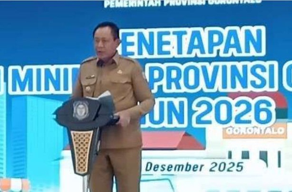 Penetapan UMP  diumumkan langsung oleh Gubernur Gorontalo, Gusnar Ismail, di Rumah Dinas Gubernur.(F:Kmfo)