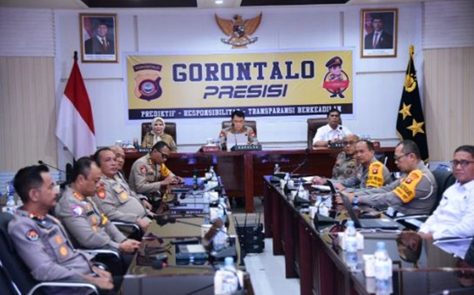 Rakor yang diikuti Kapolda Gorontalo dan jajaran intelijen daerah menempatkan Polda  sebagai pusat kendali koordinasi.(F:Hms-Pol)