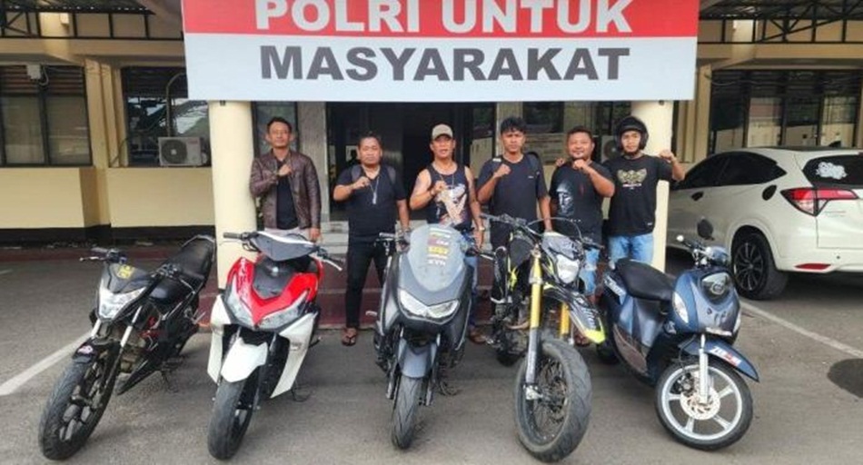 5 unit motor yang berhasil diamankan dan kini berada di Mapolresta Gorontalo.(F:Hms-Pol)
