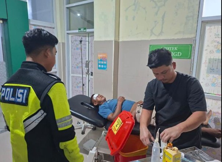 Kecelakaan lalu lintas yang melibatkan dua sepeda motor di Desa Duhiadaa, Kecamatan Duhiadaa, Kabupaten Pohuwato.(F:hms-Pol)