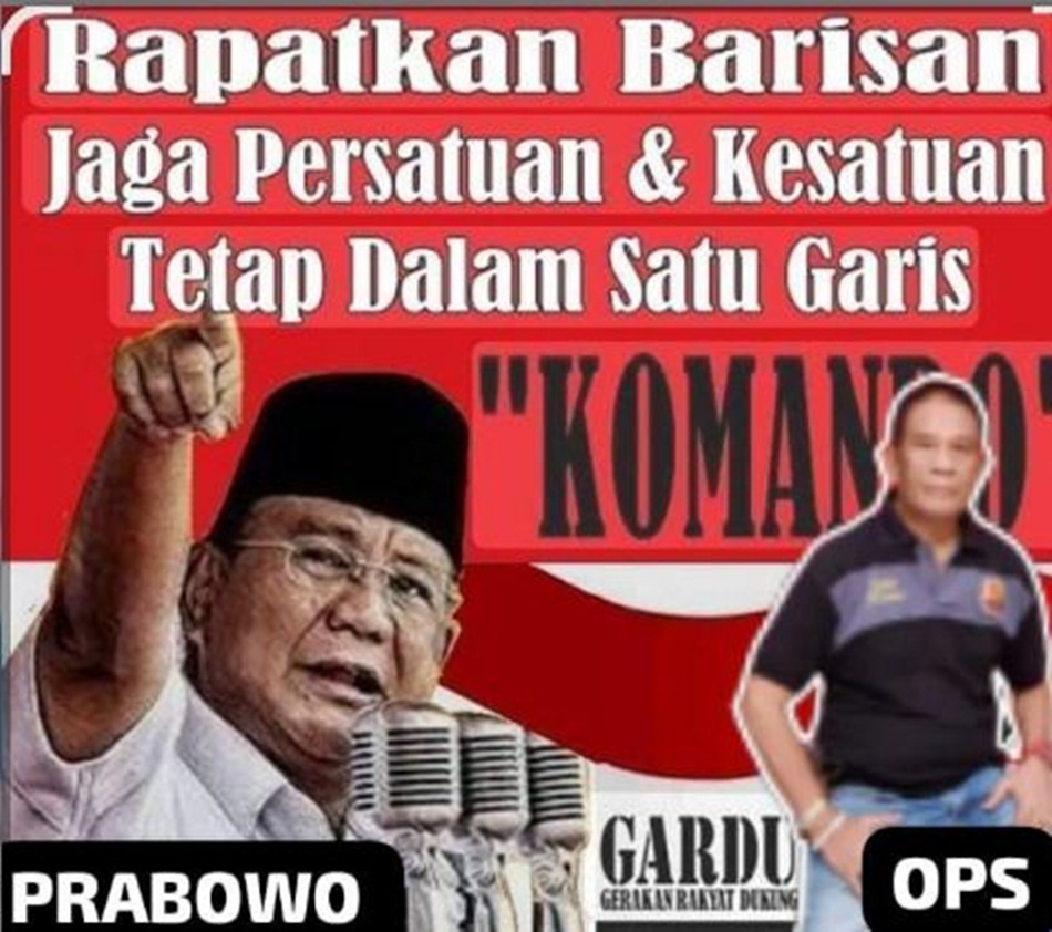 Alie Soecipto Sidiki resmi dipercaya menakhodai Dewan Pimpinan Daerah (DPD) Gerakan Rakyat Dukung (GARDU) Prabowo Provinsi Gorontalo. (F:Gardu)