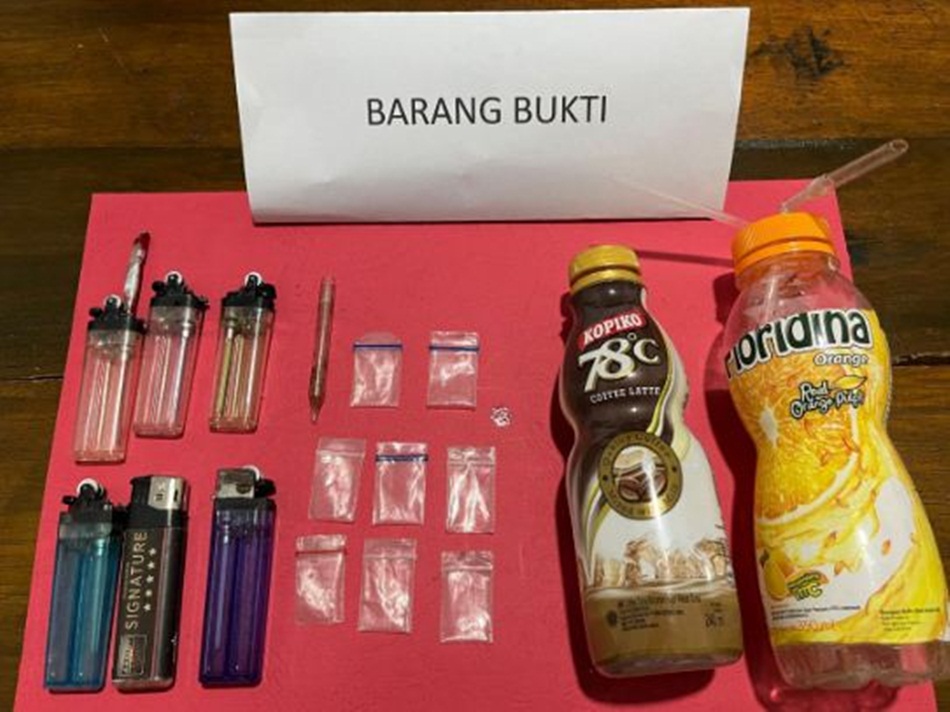 Barang bukti pengungkapan kasus Narkoba di Polres Pohuwato yang mengamankan 12 pengguna.(F:Hms-Pol)