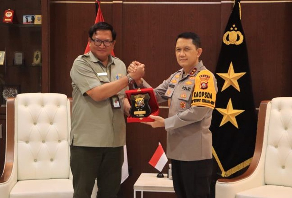Kapolda Gorontalo Widodo menerima audiensi dari Balai Besar Penerapan Modernisasi Pertanian Gorontalo di kantor Polda Gorontalo.(F:Hms-Pol)