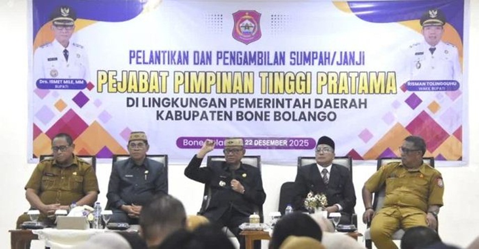Bupati Bone Bolango, Ismet Mile bersama jajaran Pemkab Bone Bolango.(F:AKP)