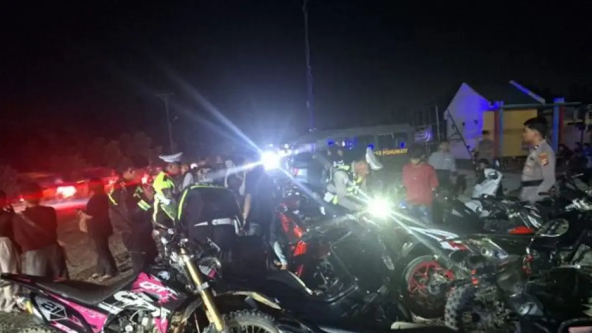 Puluhan motor diamankan Polisi saat penertiban kendaraan berknalpot brong yang selama ini dikeluhkan warga. (F:Hms-Pol)
