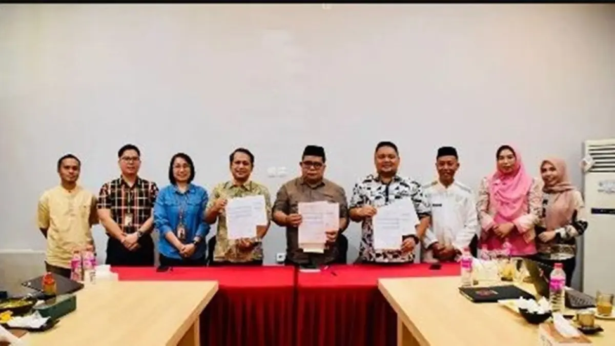 Kegiatan Rekonsiliasi Iuran Wajib Pekerja Penerima Upah Pemerintah yang digelar di Hantaleya Cafe dipimpin langsung Sekretaris Daerah Kabupaten Gorontalo, Sugondo Makmur.(F:Dkmfo)