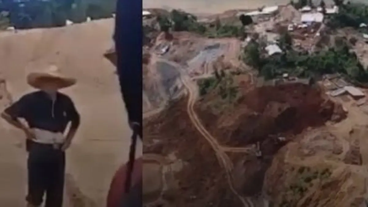 beredar video yang memperlihatkan sejumlah WN Tiongkok berada di lokasi pertambangan emas ilegal..(Tangkapan layar)