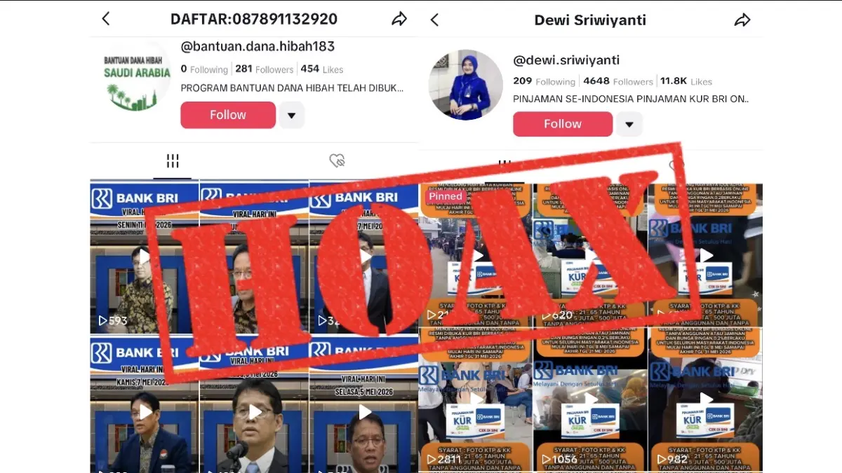 Sejumlah akun media sosial yang mencatut nama BRI.