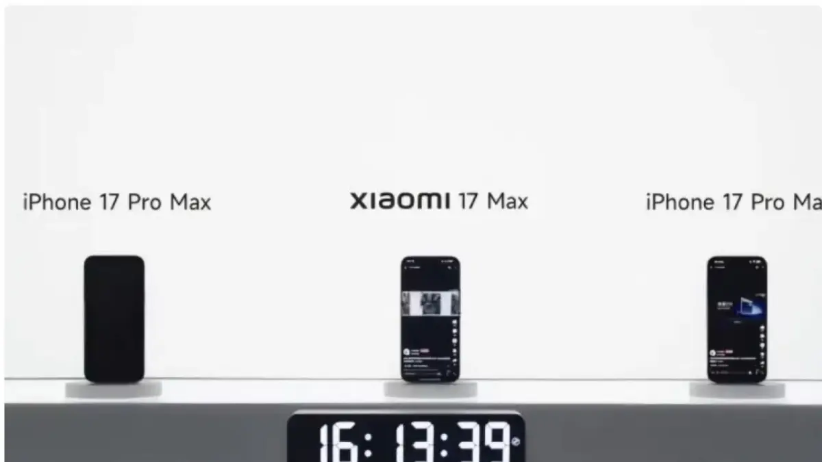 Proses uji ketahanan Xiaomi 17 Max vs iPhone 17 Pro Max yang ditunjukkan oleh Xiaomi. (Xiaomi)