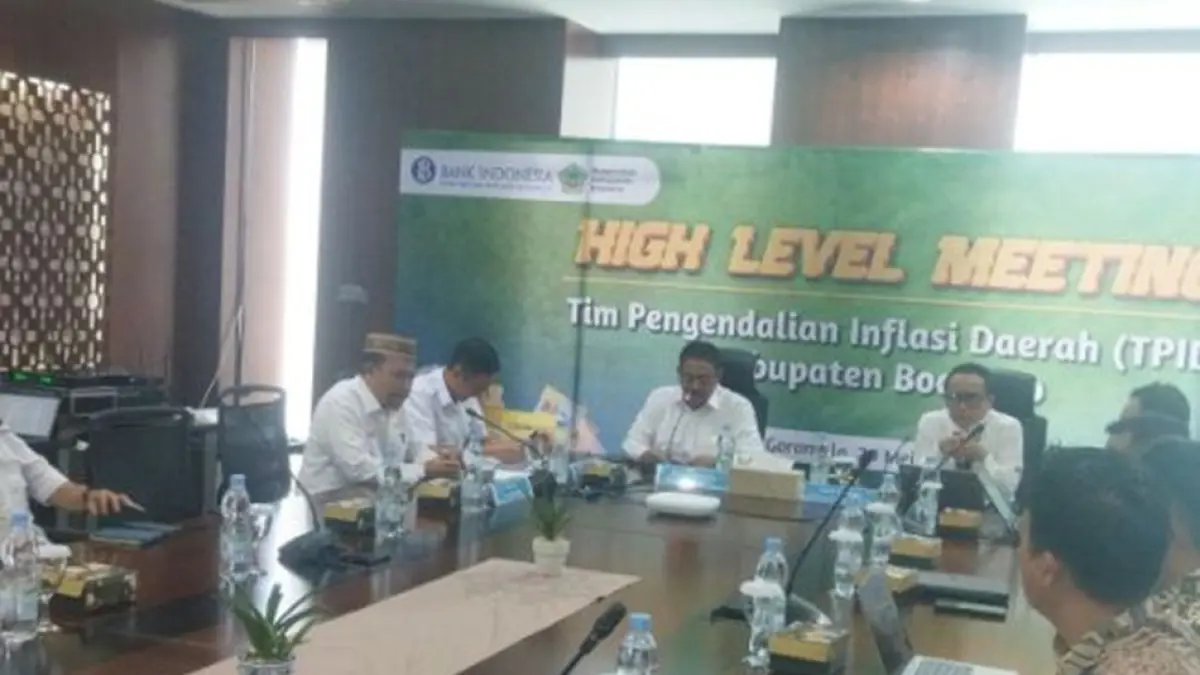 High Level Meeting TPID bersama Bank Indonesia, dihadiri Bupati Boalemo Rum Pagau.(F:Prokopim)