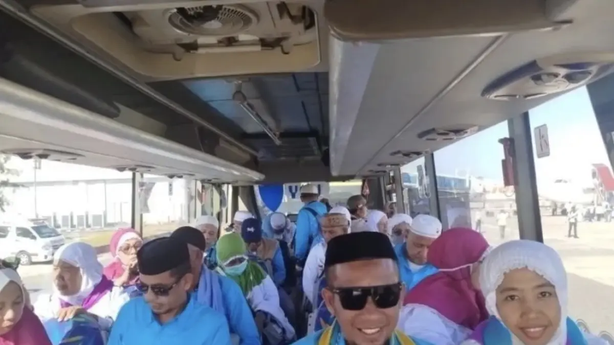 Jamaah haji asal Provinsi Gorontalo yang tergabung dalam Kloter 30 Ujung Pandang (UPG) tiba di Bandara Djalaluddin Gorontalo, di Isimu, Kabupaten Gorontalo, pada Selasa (23/6/2026). ANTARA/Dokumentasi Pribadi