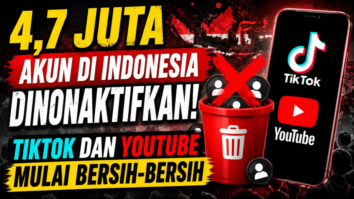 4,7 Juta Akun di Indonesia Dinonaktifkan! TikTok dan YouTube Mulai Bersih-Bersih