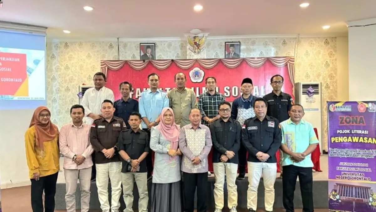 peluncuran Pojok Pengawasan di Fakultas Ilmu Sosial Universitas Negeri Gorontalo (UNG) yang diinisiasi Bawaslu Provinsi Gorontalo.(F:Bawaslu)