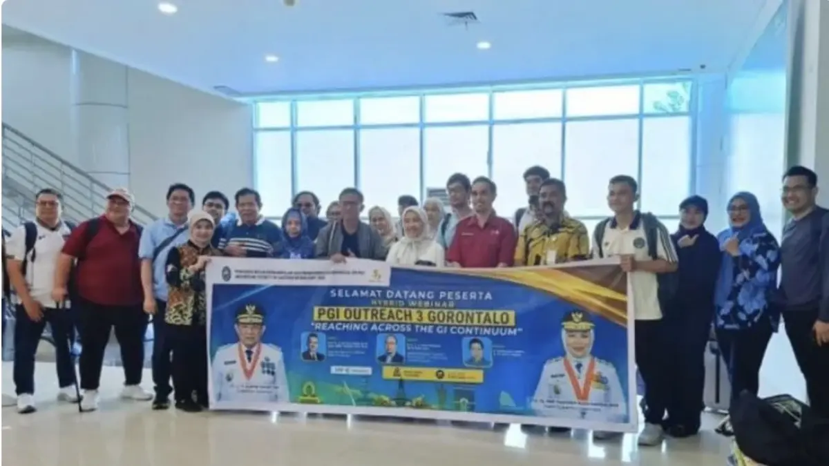 Dinkes P2KB Provinsi Gorontalo menyambut peserta Perkumpulan Gastroenterologi Indonesia (PGI) Outreach 3: Reaching Across the GI Continuum. Penyambutan dilakukan bersama PAPDI Cabang Gorontalo, di Bandara Djalaluddin Gorontalo. ANTARA/HO-Dinkes Gorontalo