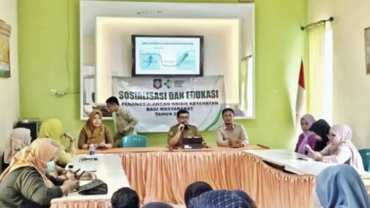 Sosialisasi dan edukasi penanggulangan krisis Kesehatan yang digelar di Puskesmas Dumboraya, Kota Gorontalo. Edukasi dilakukan para narasumber dari Dinkes P2KB Provinsi Gorontalo, pada Rabu (22/7/2026). ANTARA/HO-Dinkes Gorontalo 