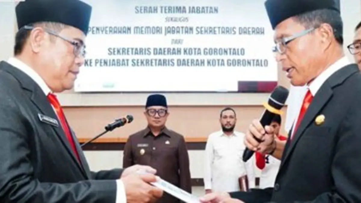 Ismail Madjid mengakhiri masa tugasnya sebagai ASN dan Sekda, Nuryanto resmi dipercaya mengemban amanah sebagai Penjabat Sekda Kota Gorontalo.(F:Diskominfo)