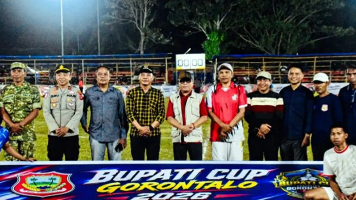 Gelaran Bupati Cup 2026 di Desa Paris, Kecamatan Mootilango, Kabupaten Gorontalo, resmi dimulai. (F:Dsikominfo)