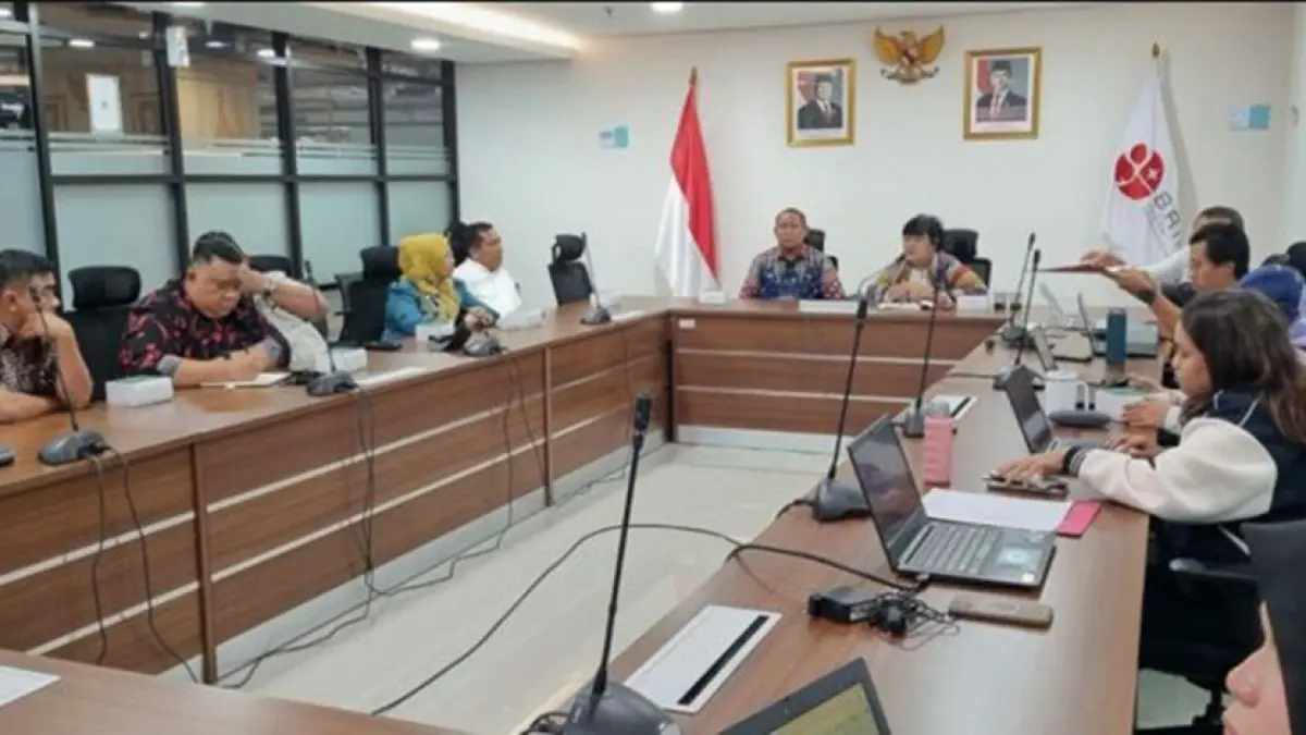 Asisten II Bidang Ekonomi, Pembangunan dan Sumber Daya Alam Setda Bone Bolango Yusbar Ismail bersama Kepala Bappeda Litbang Bone Bolango Sri Mulyani Lalijo dan jajaran mendatangi Kantor BRIN di Jakarta.(F:istimewa)