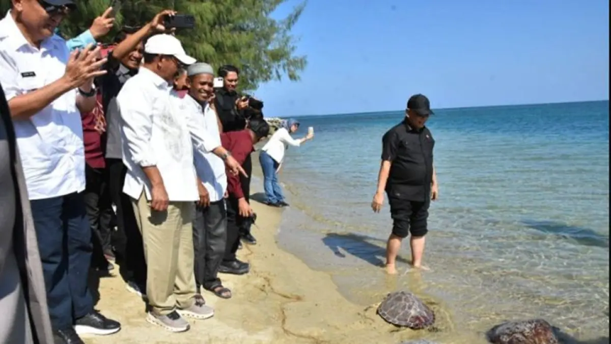 Pantai Bolihutuo menjadi lokasi penyambutan Jaksa Agung Muda Intelijen Kejaksaan Agung RI Prof. Dr. Reda Manthovani, SH, LLM saat melakukan kunjungan ke Kabupaten Boalemo.(F:Prokopim)