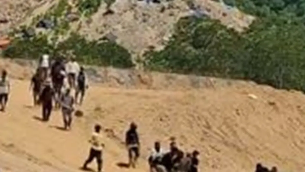 Suasana panik para penambang di Desa Hulawa Pohuwato  saat terjadinya longsor (F:Istimewa)