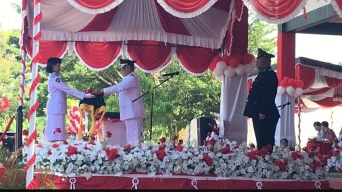 Bupati Ismet Mile pimpin ucapacara HUT ke-81 Kemerdekaan Republik Indonesia di Bone Bolango.(F:Diskominfo)