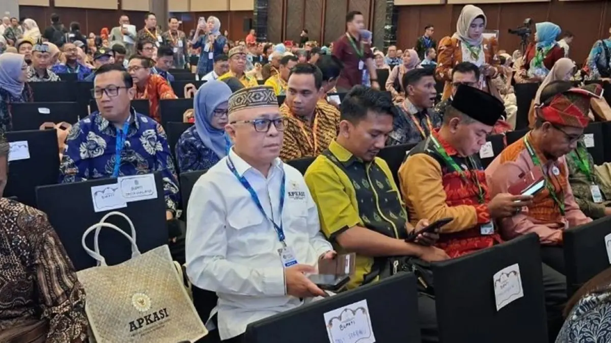 Bupati Gorontalo Sofyan Puhi pada menghadiri pembukaan AOE 2026 di Nusantara Convention Hall, Indonesia Convention Exhibition (ICE) BSD, Kabupaten Tangerang, Banten.(F:Diskominfo)