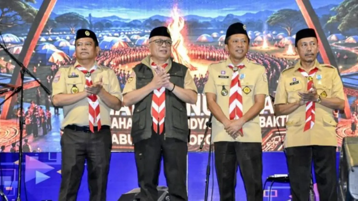 Penutupan  Perkemahan Bakti Saka Widya Budaya Bakti (SWBB) Tingkat Cabang Kabupaten Gorontalo Tahun 2026 di Kecamatan Limboto..(F:Diskominfo)
