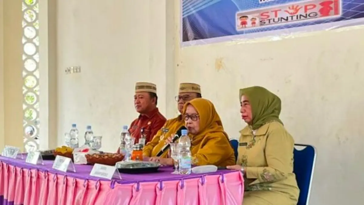 Ketua TP PKK Bone Bolango Ruwaida Ismet Mile saat menghadiri kegiatan Program Genting tingkat Kabupaten Bone Bolango tahun 2026 di BPU Tapa.(F:Indra Diskominfo)