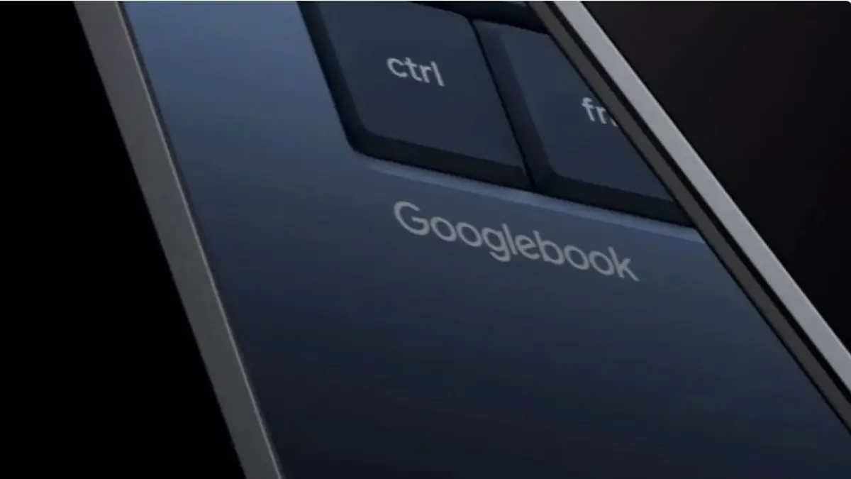 Tangkapan layar logo Googlebook sebagai laptop teranyar dari Google. (ANTARA/YouTube Android)