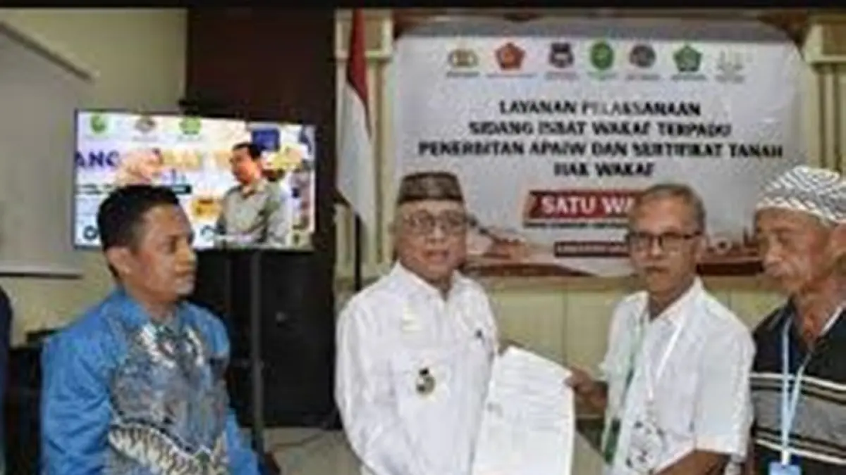 Program wakaf terpadu  sebagai layanan perdana di Indonesia tersebut digelar di Aula Pengadilan Agama (PA) Limboto, Kelurahan Kayubulan, Kecamatan Limboto.(F:Diskominfo)