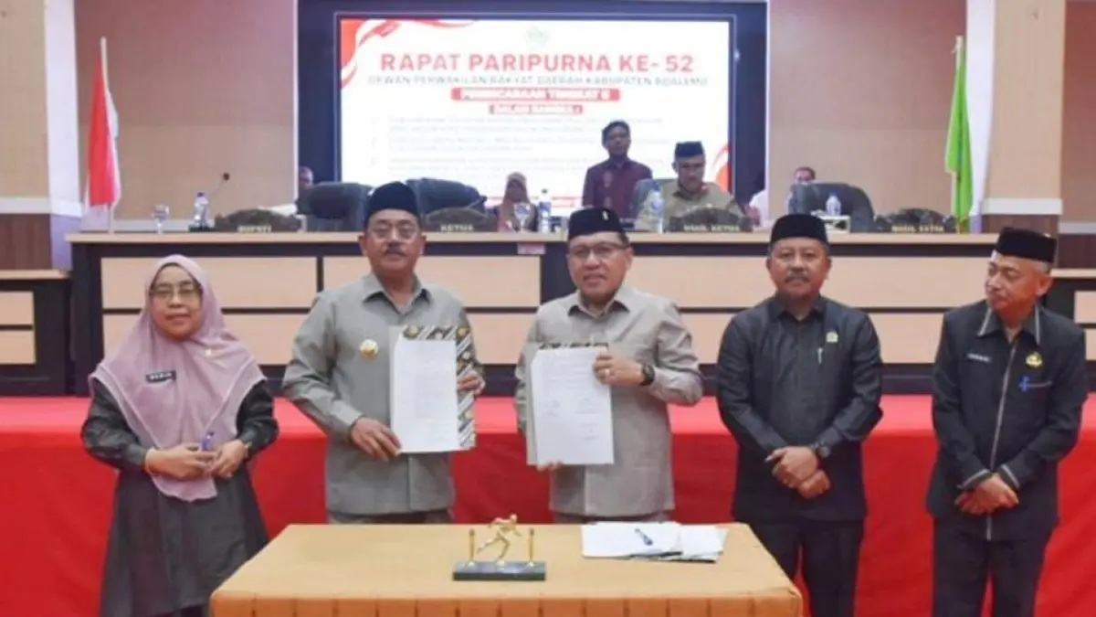 Anggaran Pendapatan dan Belanja Daerah (APBD) Kabupaten Boalemo Tahun Anggaran 2026, disepakati Pemerintah daerah Kabupaten Boalemo dan DPRD dalam rapat paripurna.(F:Diskominfo)