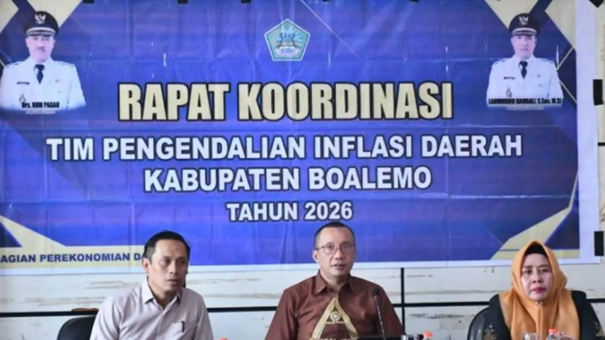 Rapat Koordinasi pengendalian inflasi daerah yang dipimpin Wabup Boalemo Lahmudin Hambali.(F:Diskominfo)