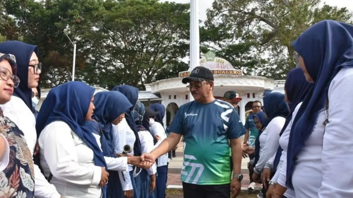 Bupati Boalemo Rum Pagau saat menyapa jajarran ASN dan PPPK Boalemo (F:Diskominfo)