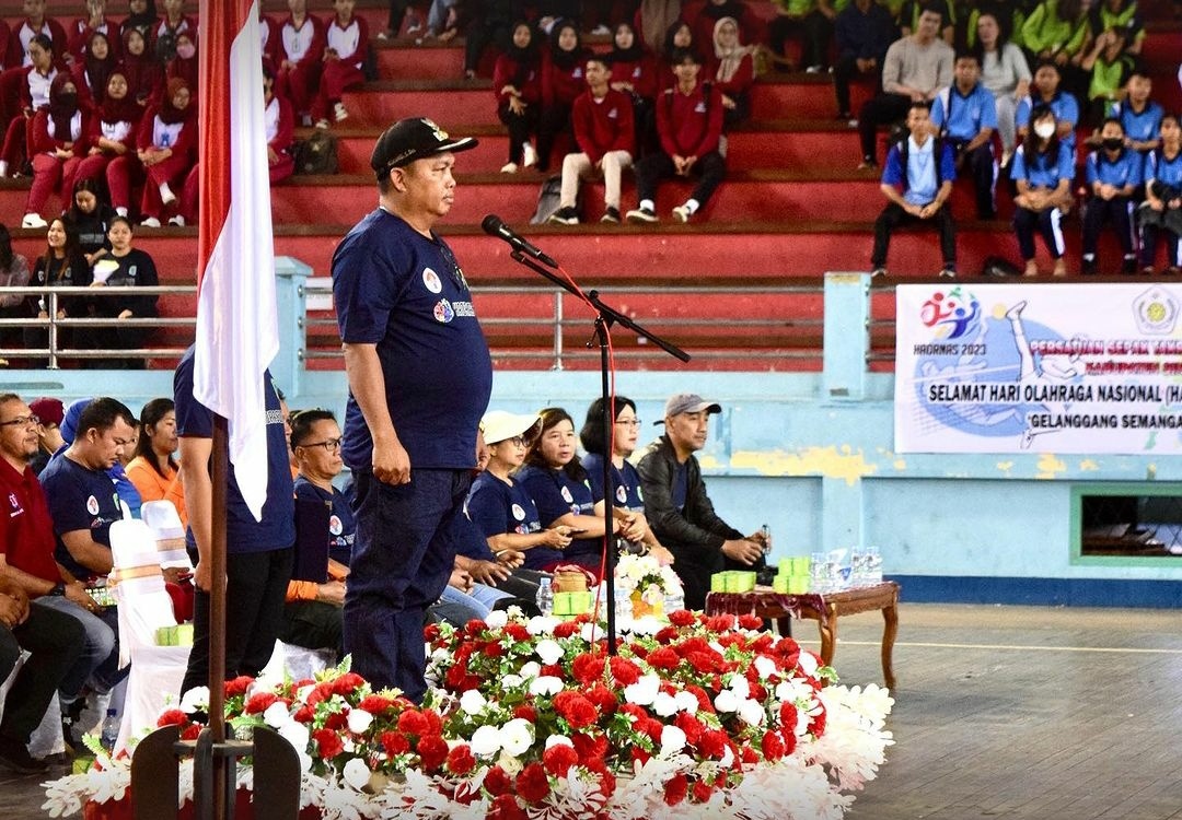 HAORNAS : Pemerintah Kabupaten Sintang memperingati Hari Olahraga Nasional (HAORNAS) ke-40 tahun 2023, di Indoor Apang Semangai, Kompleks Stadion Baning Sintang, Senin (11/9).
