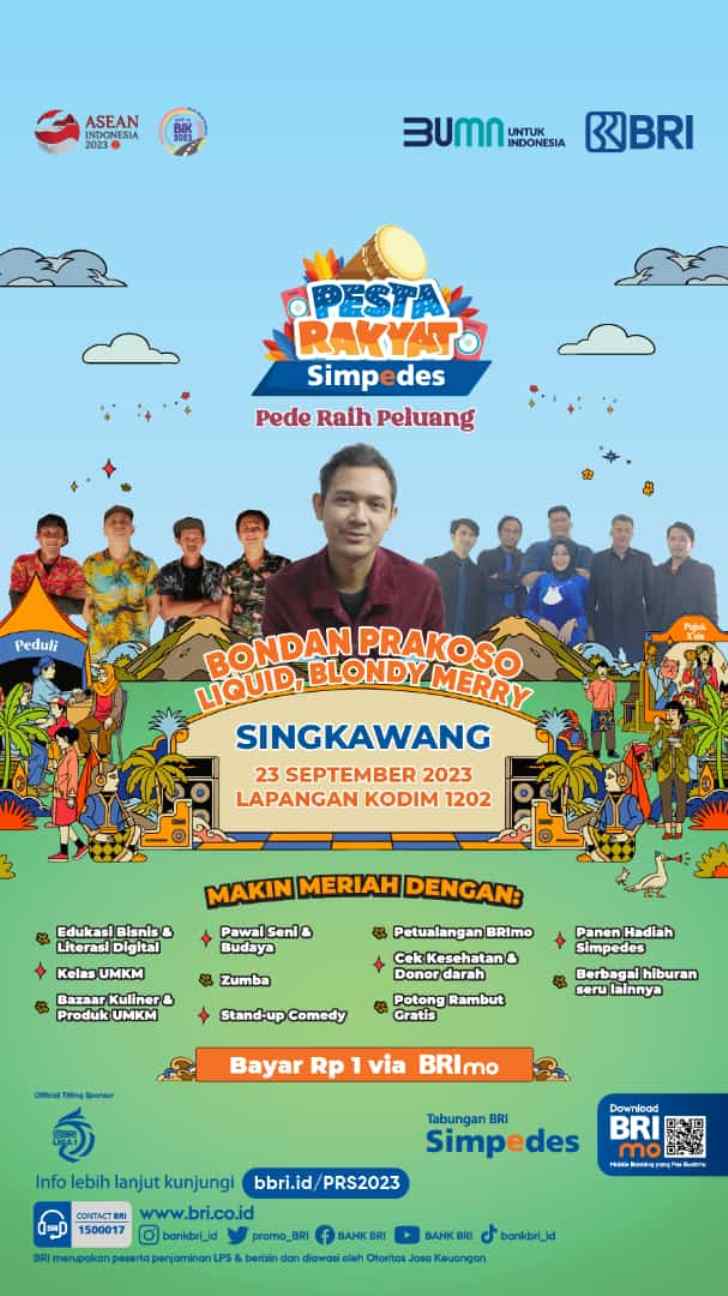 Pesta rakyat Simpedes bakal dimeriahkan oleh Bondan Prakoso.