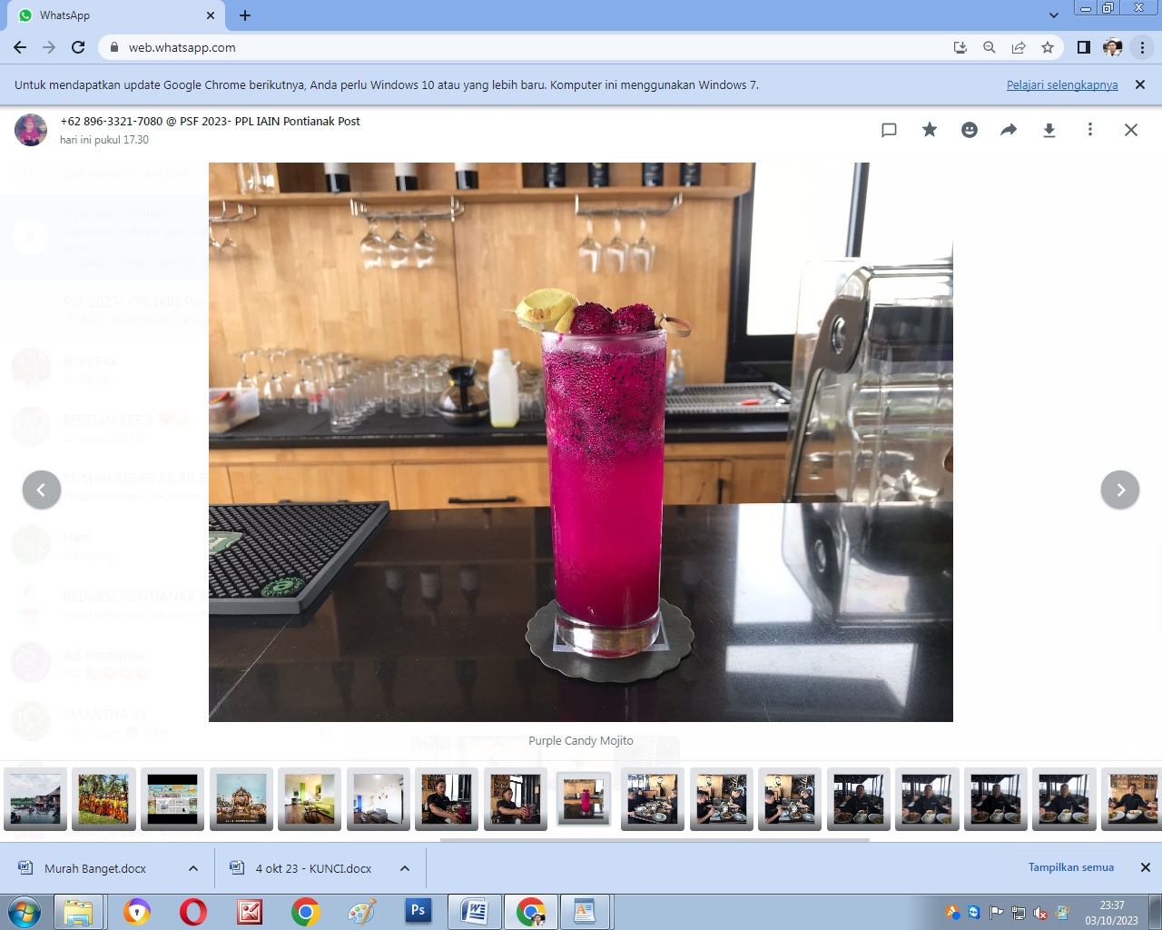 SEGAR: Purple Candy Mojito memiliki kombinasi permen karet, mint, lemon, dan soda water. IST