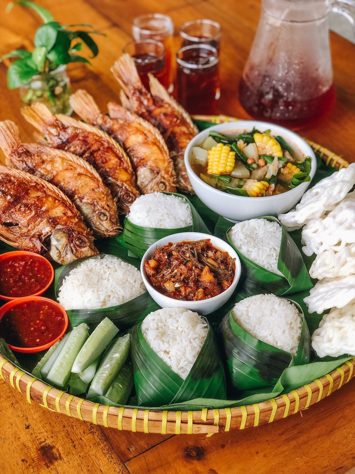 LEZAT: Paket nampah ikan nila untuk lima orang hanya di destinasi wisata alam Amal Zone.