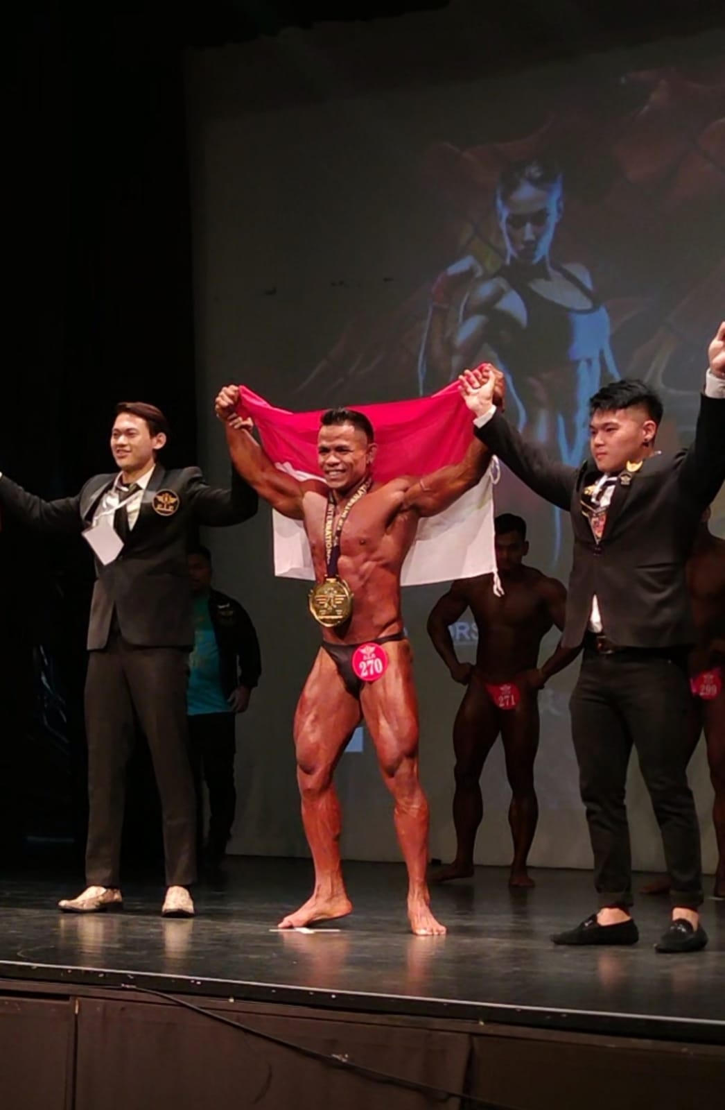 Atlet binaraga Kalbar, Agus Asriansyah berhasil menjuarai FIF International Mortal Battle 2023 kelas Bodybuilding Under 80 kg Open.