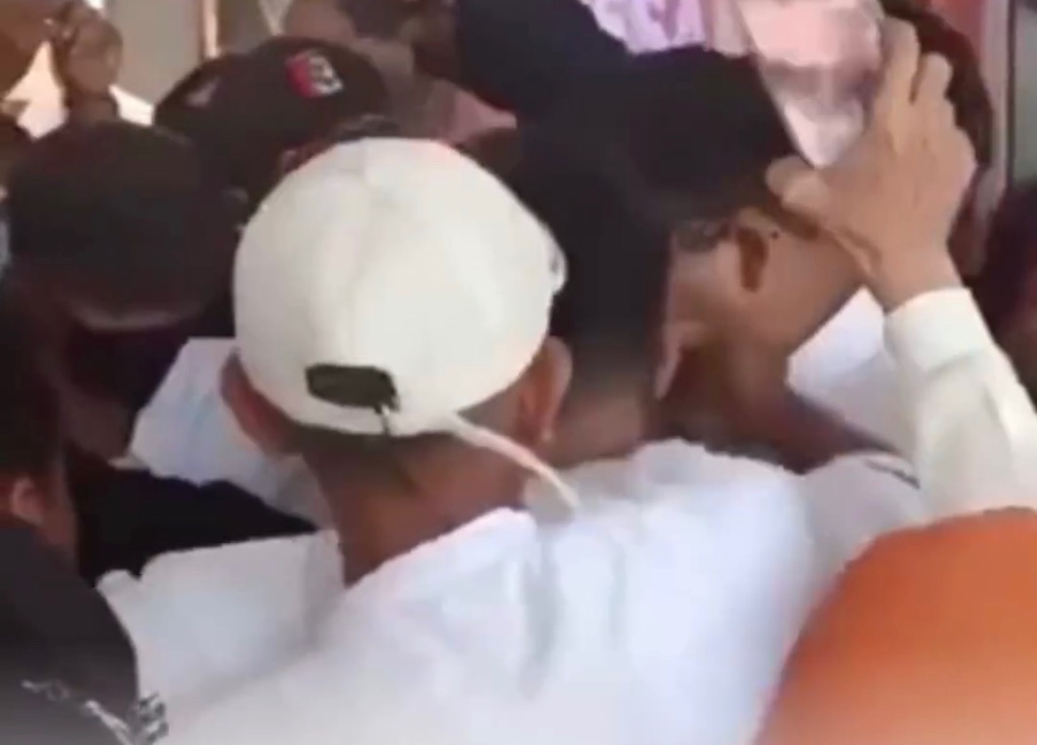 Tangkapan layar video kejadiaan yang tak mengenakkan saat kedatangan Anies Baswedan.