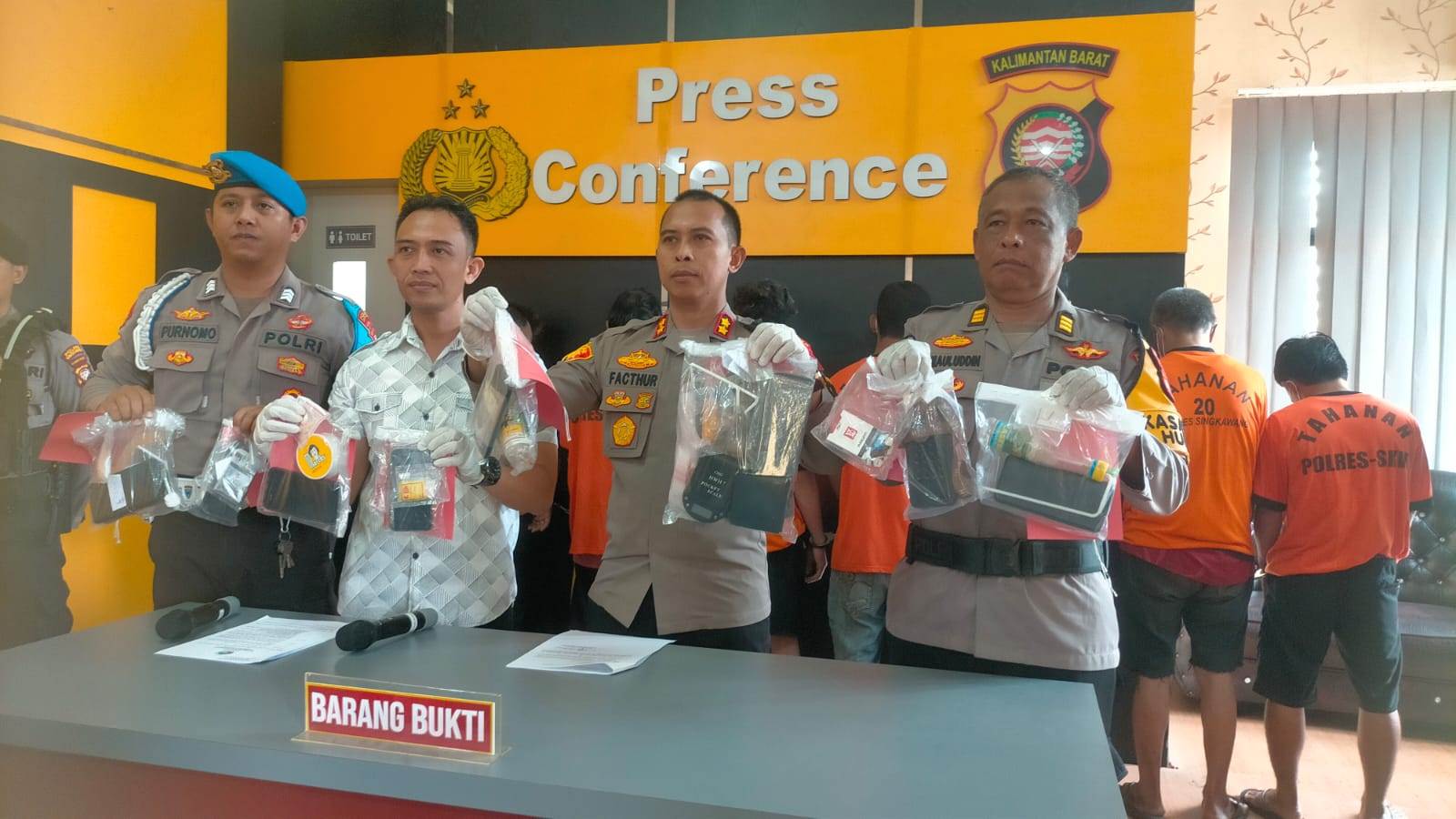 UNGKAP KASUS: Polres Singkawang menggelar konferensi pers &nbsp;pengungkapan kasus tindak pidana narkotika di Rabu (31/1).