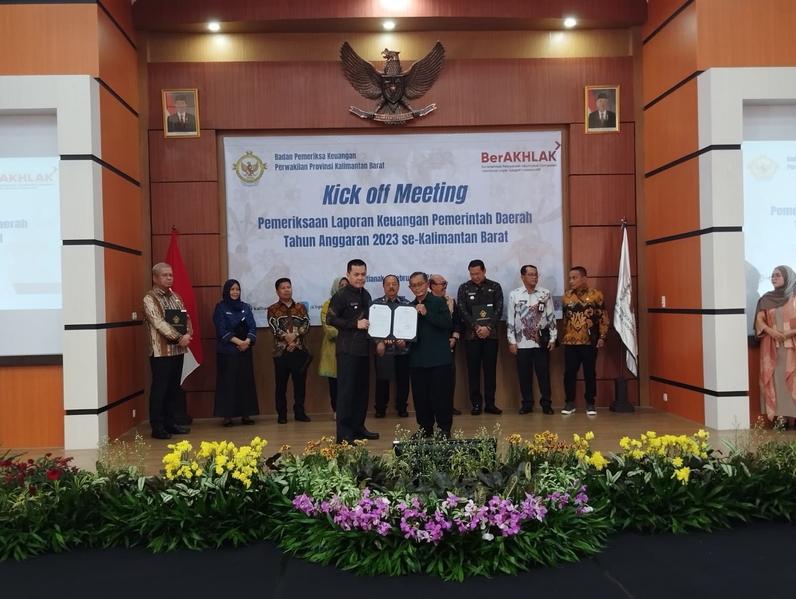 PEMERIKSAAN : Entry Meeting Pemeriksaan Interim LKPD Tahun Anggaran 2023 yang berlangsung di Kantor Perwakilan BPK Provinsi Kalimantan Barat pada hari Jumat (2/2).