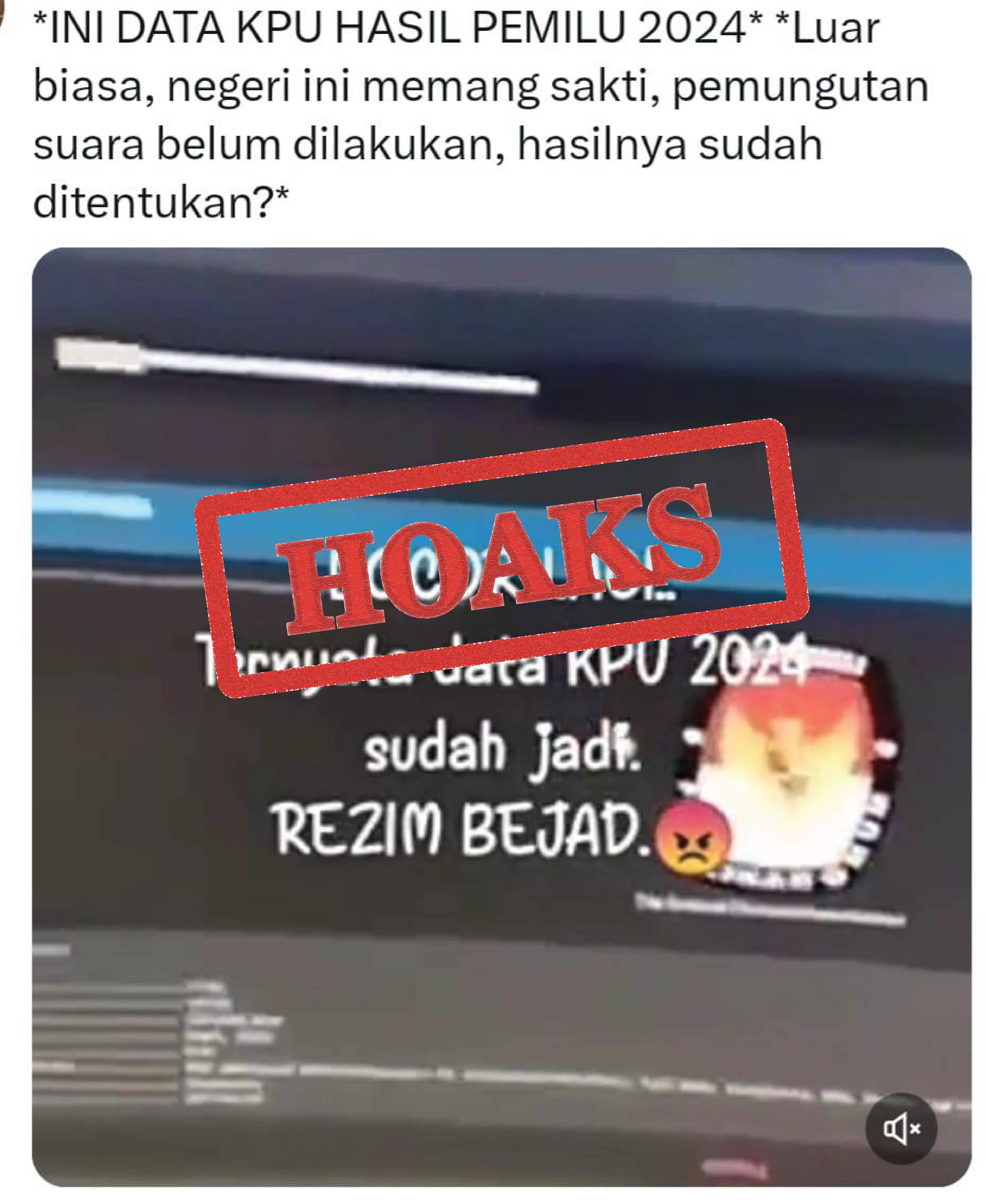 Video yang menunjukkan penemuan kotak suara di tempat yang tidak terdaftar atau tidak ditentukan oleh KPU, yang tersebar di internet.