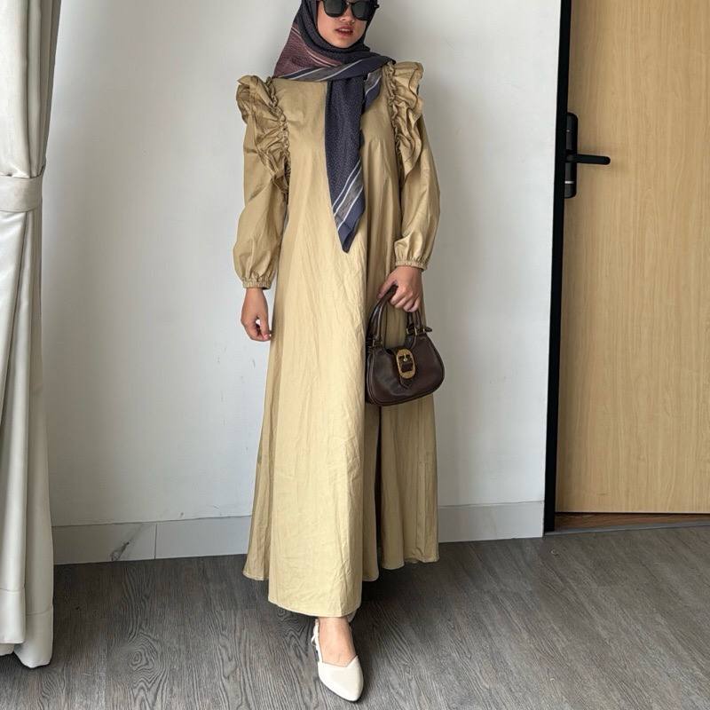 Gamis Linen (shopee.@Leody.id).