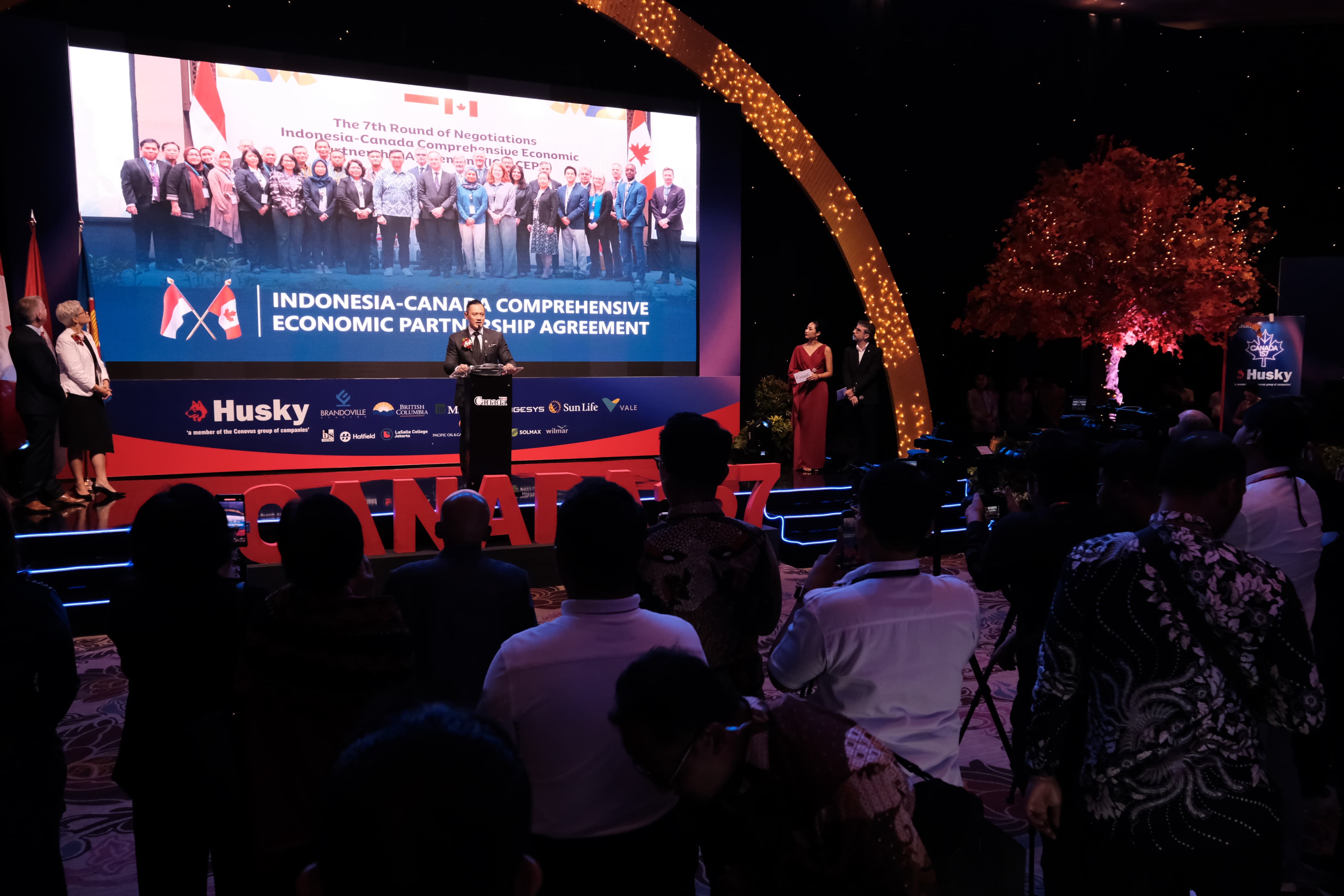 Agus Harimurti Yudhoyono (AHY) menjadi Tamu Kehormatan pada Peringatan Canada 157th Anniversary, Rabu (03/07/2024) di Hotel Fairmont, Jakarta.