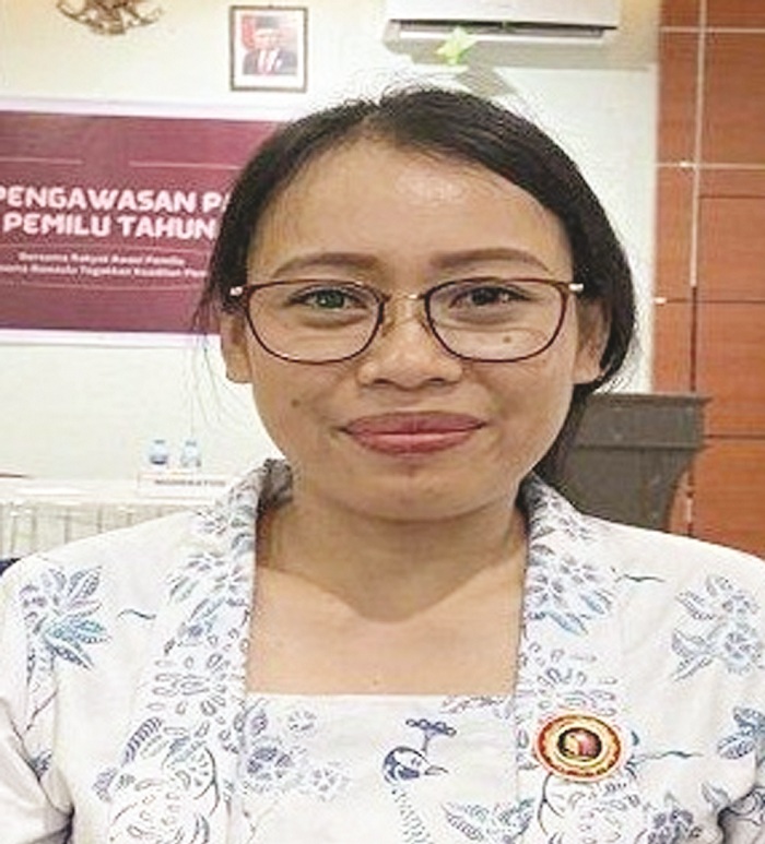 Ketua Badan Pengawas Pemilu (Bawaslu) Kabupaten Sanggau, Septiana Ika.