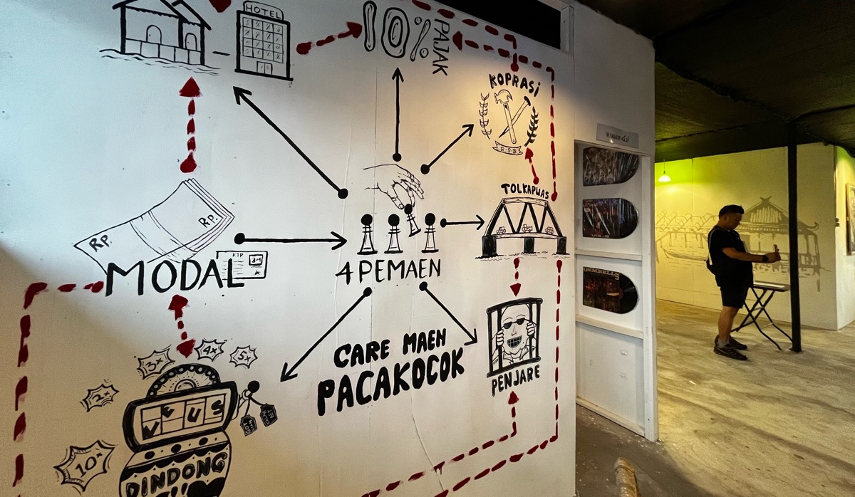 Sudut galeri di lantai dua Pasar Pagi Purnama.