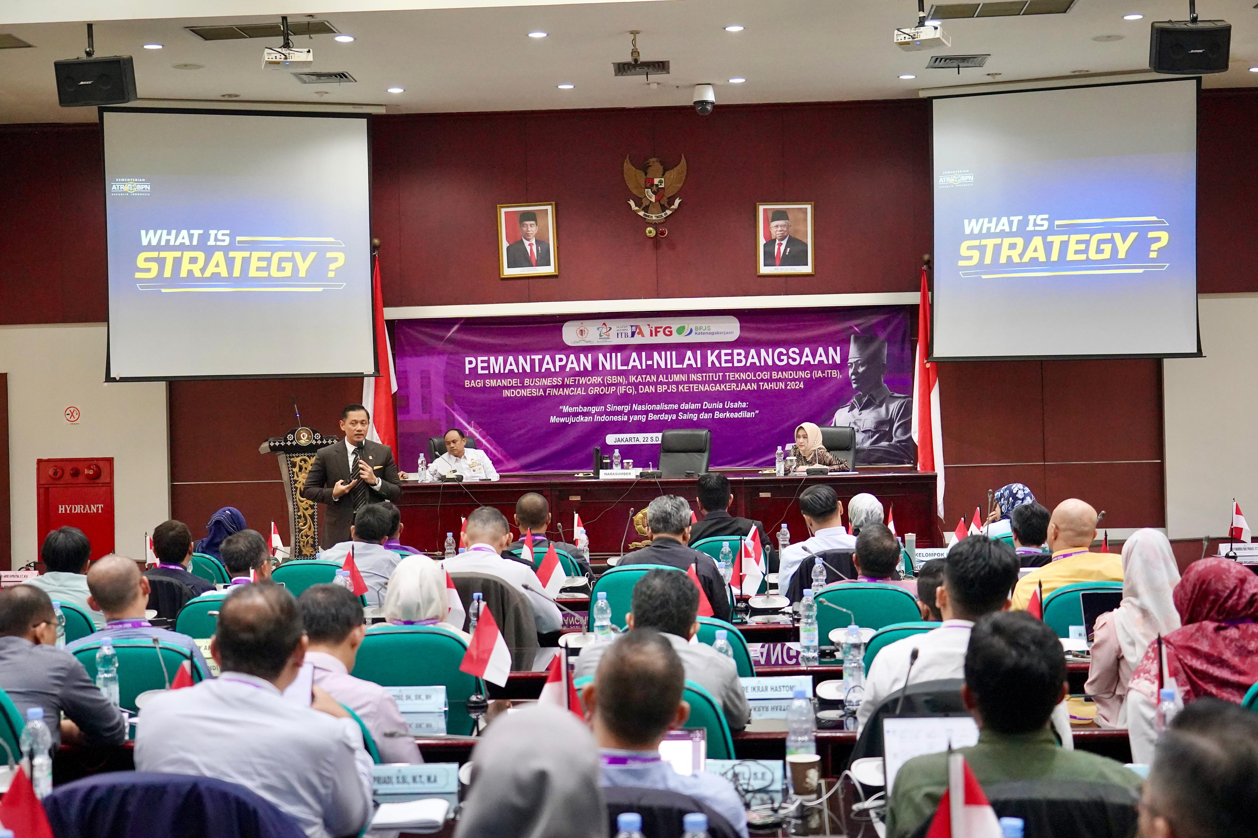 Menteri Agraria dan Tata Ruang/Kepala Badan Pertanahan Nasional (ATR/BPN), Agus Harimurti Yudhoyono (AHY) mengapresiasi kegiatan Pemantapan Nilai-Nilai Kebangsaan.