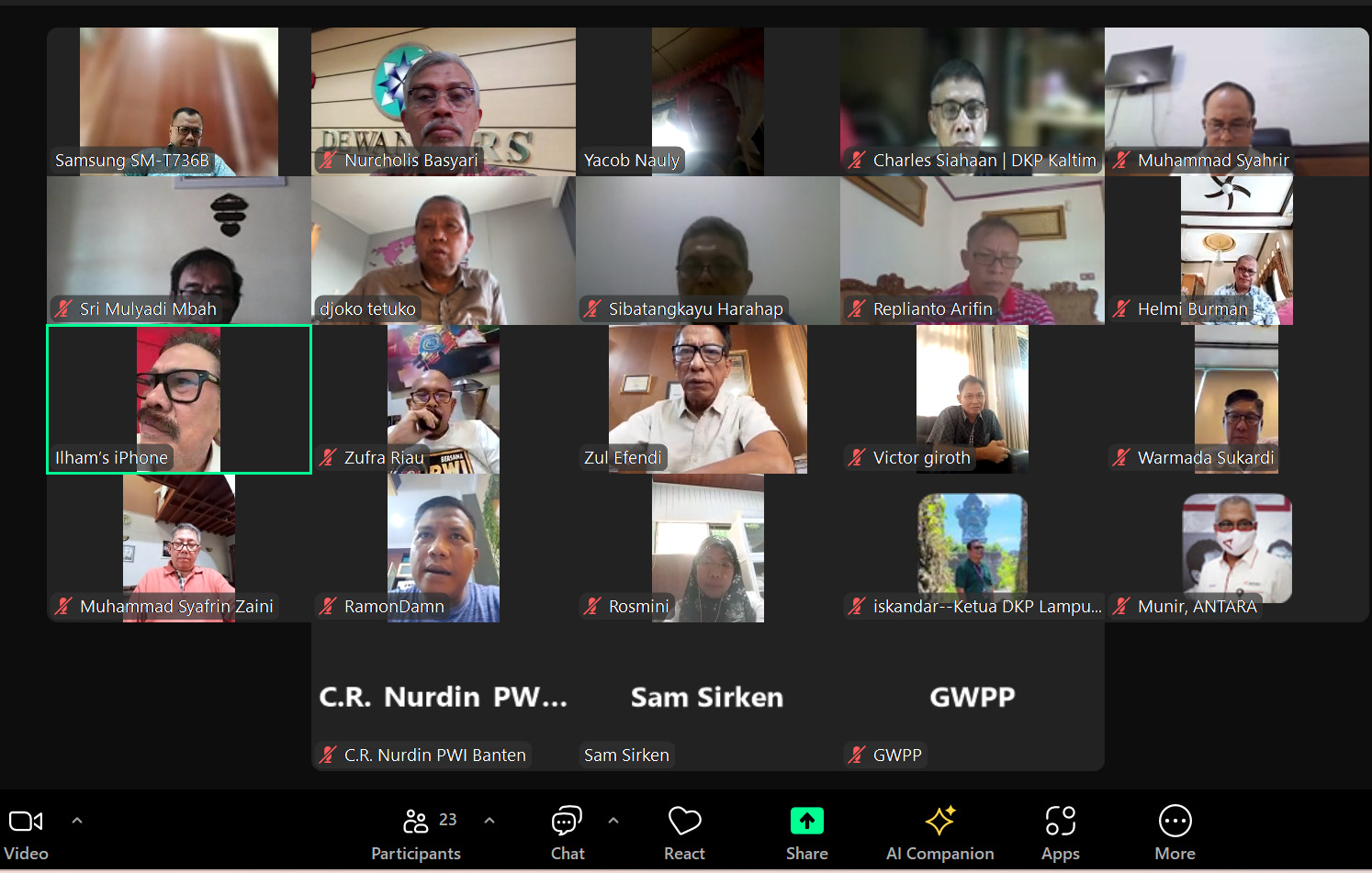 Zoom meeting anggota PWI.