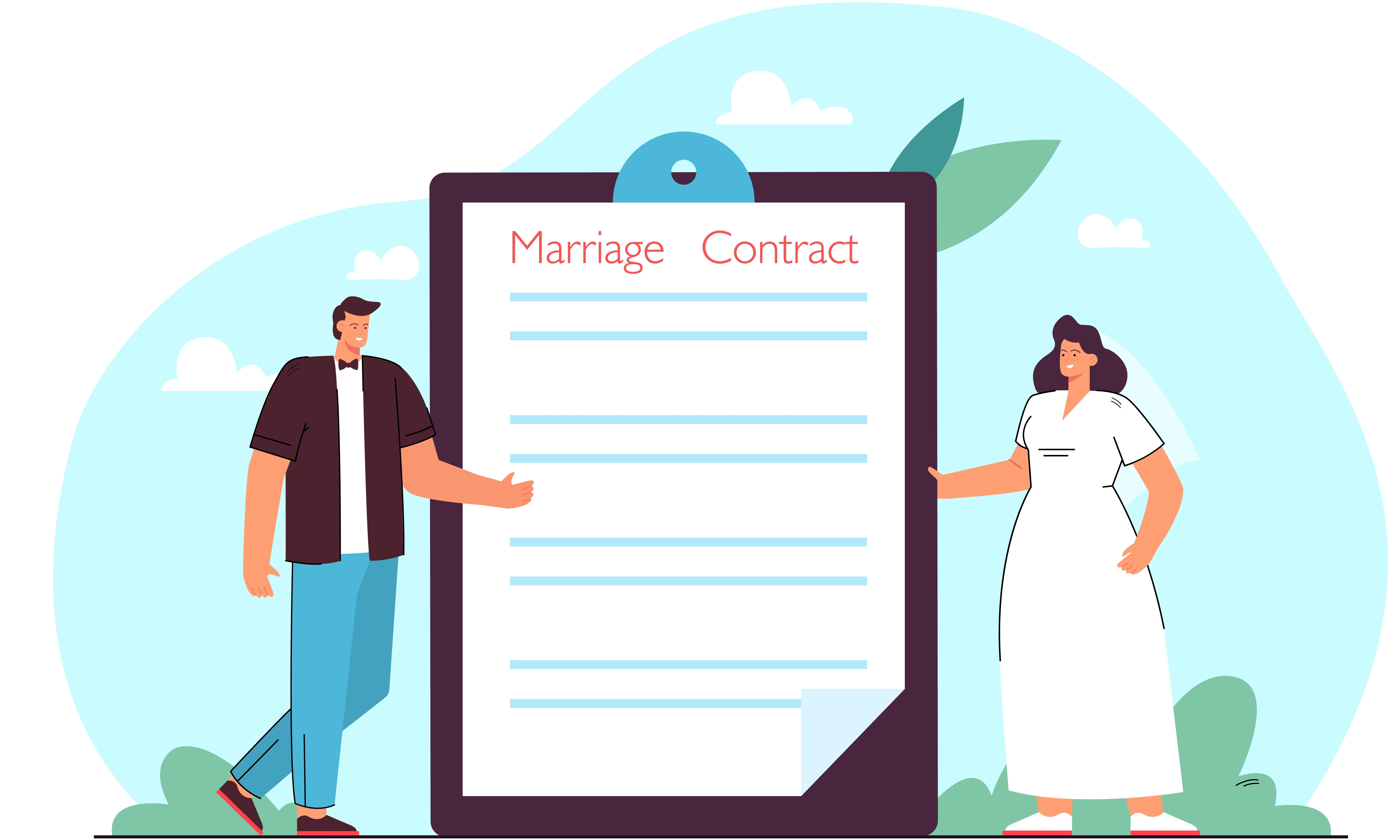 Ilustrasi perjanjian pra nikah. (FREEPIK)